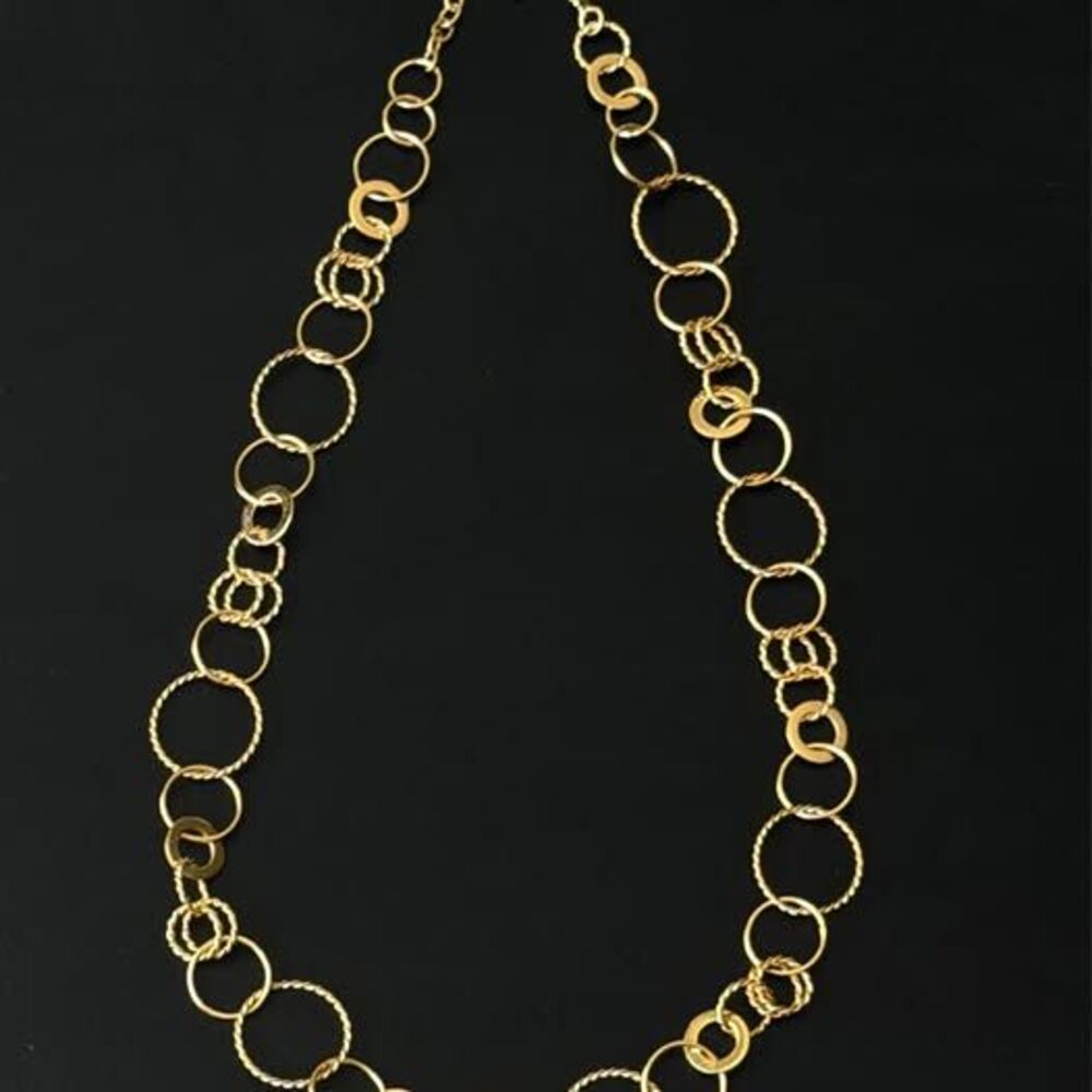 Italian 925 Sterling Gold Plated Adjustable Circle Necklace | 22inch